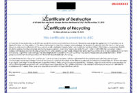 Amazing Destruction Certificate Template