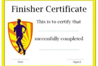 Amazing Finisher Certificate Template