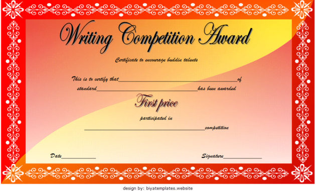 Amazing Handwriting Award Certificate Printable