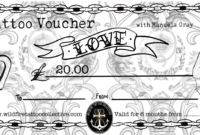 Amazing Tattoo Gift Certificate Template Coolest Designs