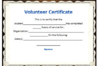 Amazing Volunteer Certificate Template
