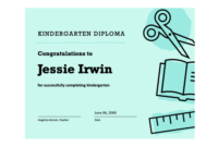 Awesome 10 Kindergarten Diploma Certificate Templates Free
