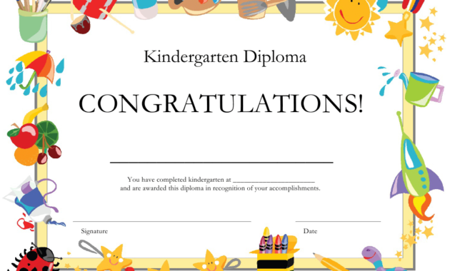 Awesome 10 Kindergarten Graduation Certificates To Print Free