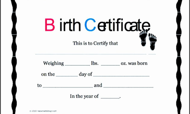 Awesome Birth Certificate Fake Template