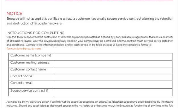 Awesome Destruction Certificate Template