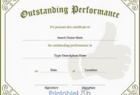 Awesome Outstanding Performance Certificate Template