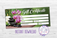 Awesome Spa Gift Certificate