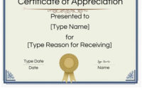 Best Certificate Of Appreciation Template Word