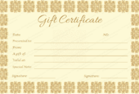 Best Elegant Gift Certificate Template