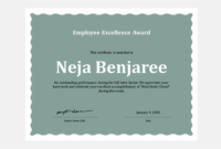 Best Outstanding Performance Certificate Template