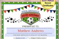 Best Soccer Achievement Certificate Template
