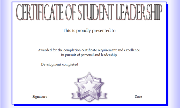 Best Student Council Certificate Template Free