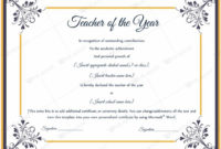 Fantastic Best Teacher Certificate Templates