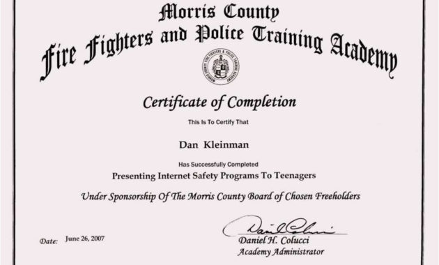 Fantastic Firefighter Training Certificate Template