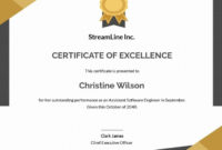 Fantastic Free Certificate Of Excellence Template