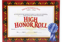 Fantastic Honor Roll Certificate Template