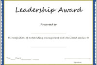 Fantastic Leadership Award Certificate Template