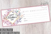 Fantastic Mothers Day Gift Certificate Template