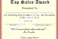 Fantastic Sales Certificate Template