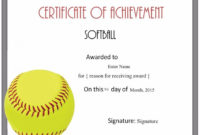 Fantastic Softball Certificate Templates