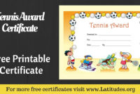 Fantastic Tennis Participation Certificate