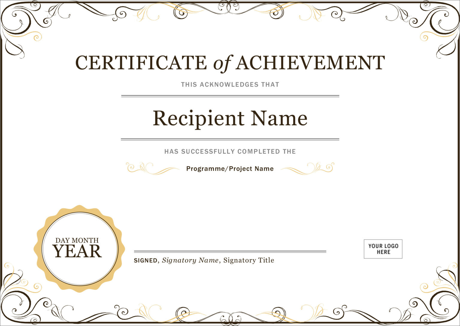 Fascinating Blank Certificate Templates Free Download