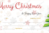 Fascinating Christmas Gift Certificate Template Free