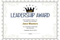 Fascinating Leadership Award Certificate Template