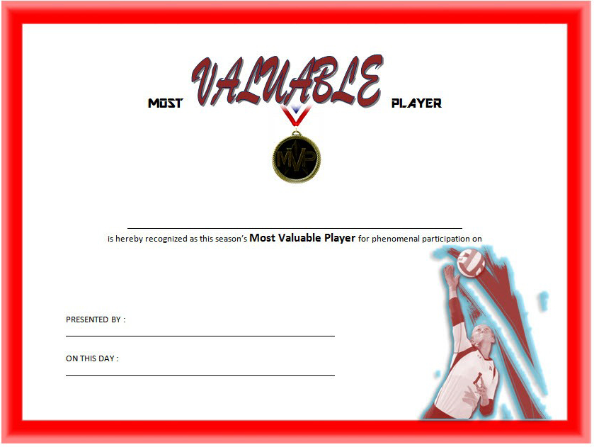 Fascinating Most Improved Player Certificate Template