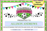Fascinating Soccer Achievement Certificate Template