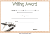 Fascinating Writing Competition Certificate Templates
