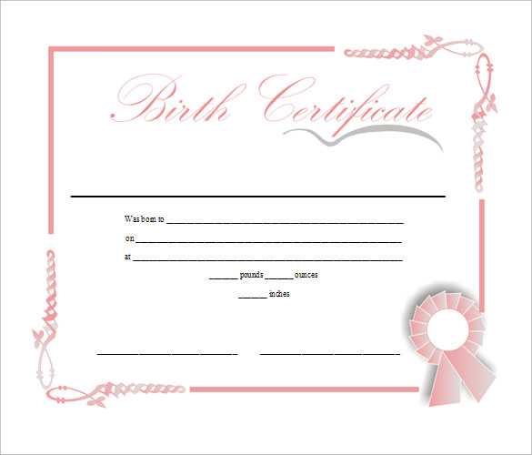 Free Birth Certificate Fake Template