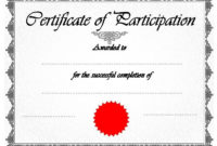 Free Certificate Of Participation Template Ppt
