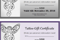 Free Gift Certificate Log Template