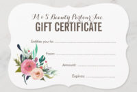 Free Salon Gift Certificate Template
