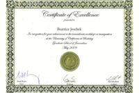 Fresh Free Certificate Of Excellence Template