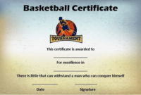 New Basketball Camp Certificate Template