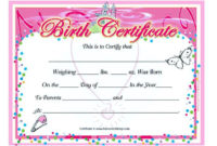 New Birth Certificate Fake Template