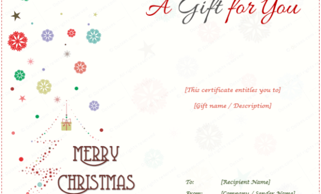 New Free Christmas Gift Certificate Templates