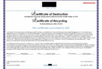 New Hard Drive Destruction Certificate Template