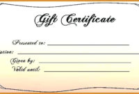 New Homemade Gift Certificate Template