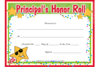 New Honor Roll Certificate Template