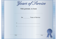 Professional Certificate For Years Of Service Template