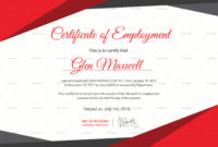 Professional Certificate Of Employment Template