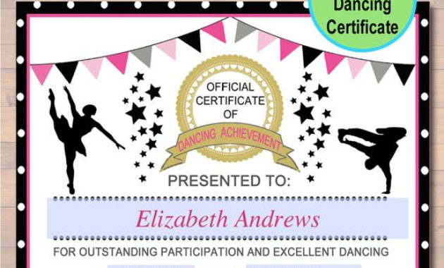 Professional Dance Award Certificate Templates