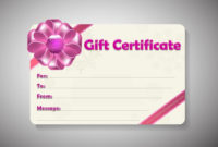 Professional Free Spa Gift Certificate Templates For Word