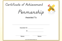 Professional Handwriting Award Certificate Printable