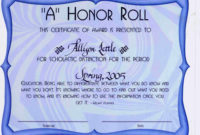 Professional Honor Roll Certificate Template