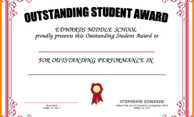 Professional Outstanding Performance Certificate Template