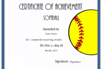 Professional Softball Certificate Templates